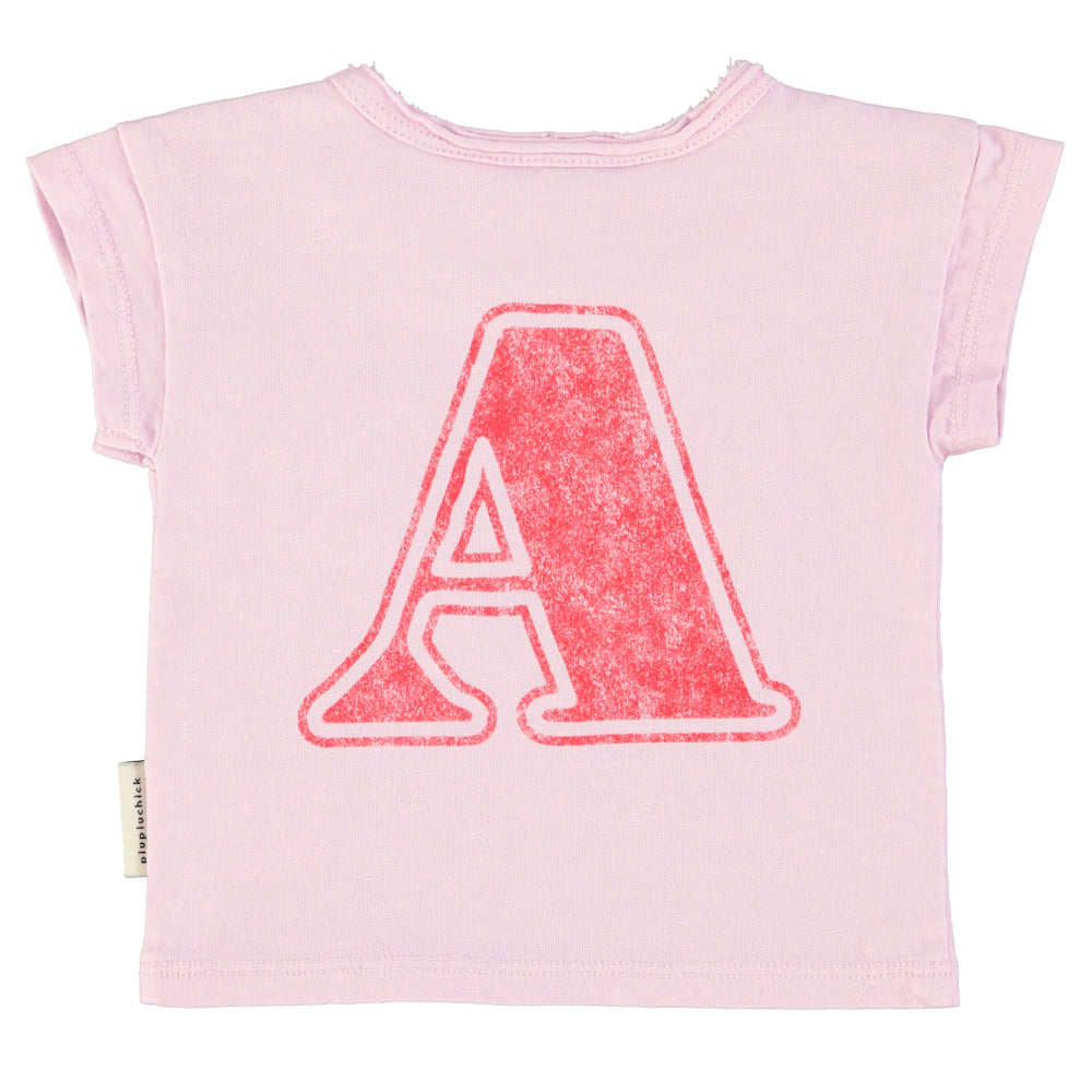 Baby T-shirt Lilac with "A" Print