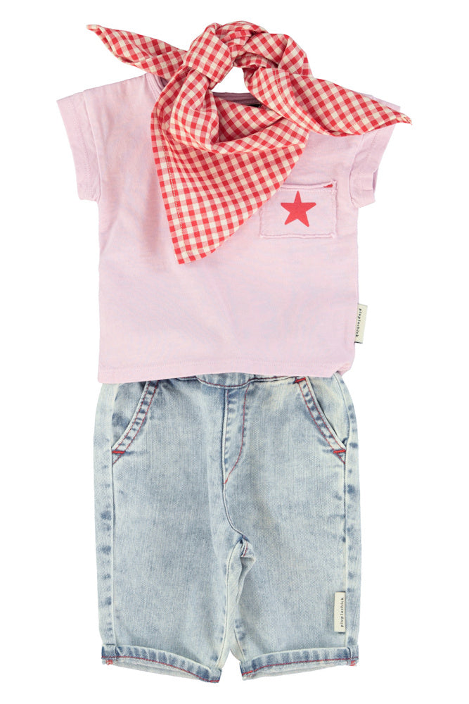 T-shirt Bébé Lilas à Imprimé “A”