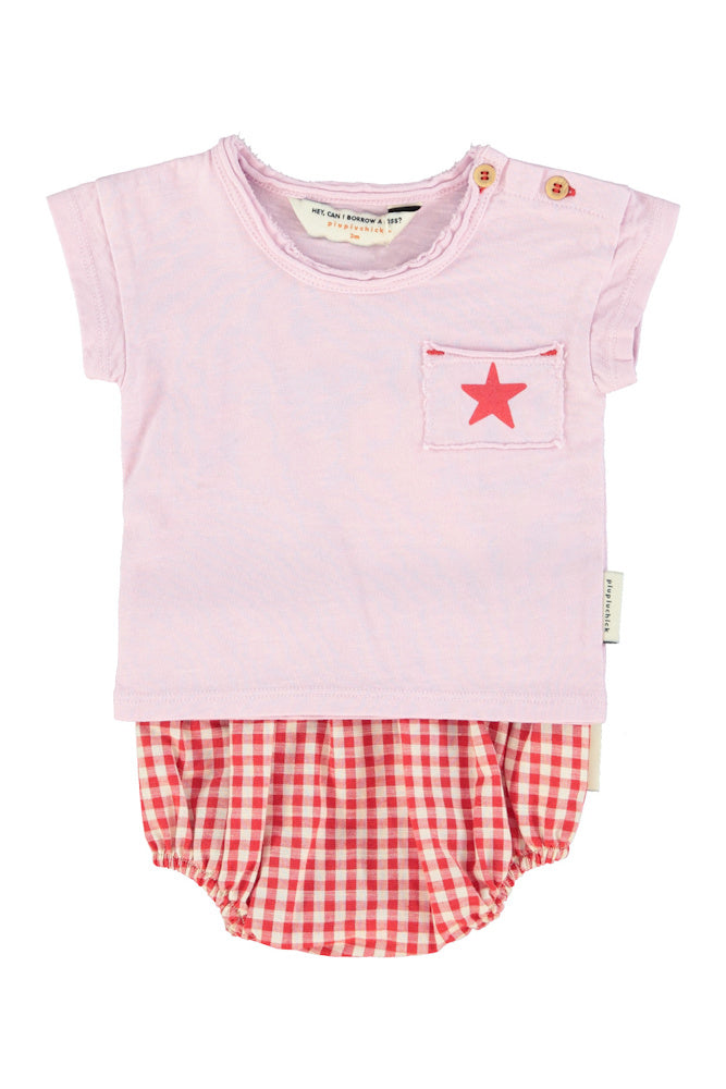 Baby T-shirt Lilac with "A" Print