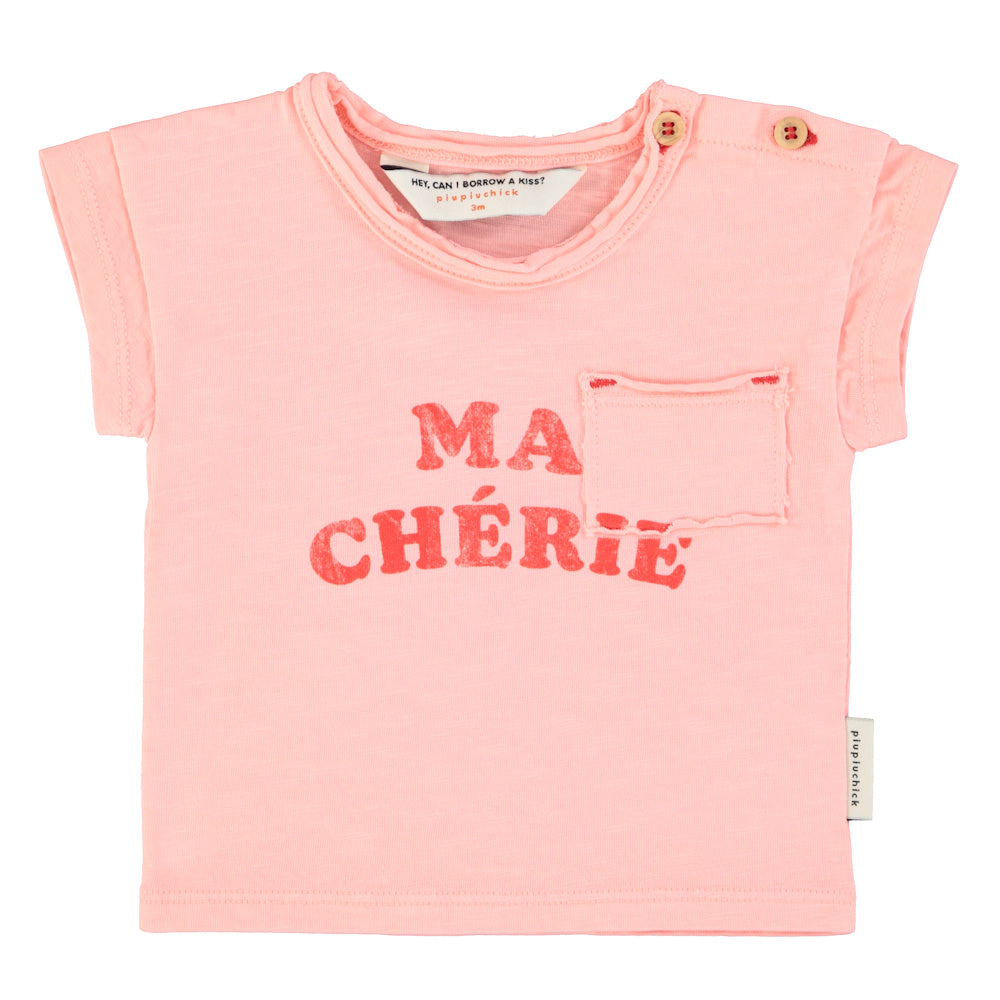 Baby T-shirt Light Pink with "MA CHERIE" Print