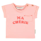 Baby T-shirt Light Pink with "MA CHERIE" Print