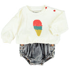 Sweat Bébé éponge Écru à Imprimé Glace