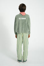 Sweatshirt Washed Green with BEST FRIEND Print