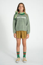 Sweatshirt Washed Green with BEST FRIEND Print