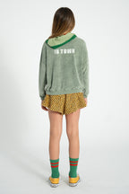 Sweatshirt Washed Green with BEST FRIEND Print