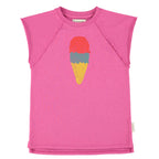 Robe T-shirt Fuchsia à Imprimé Glace