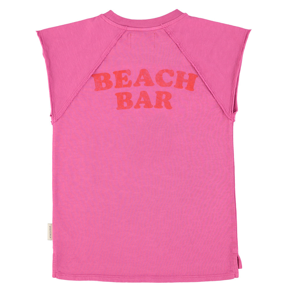 Robe T-shirt Fuchsia à Imprimé Glace