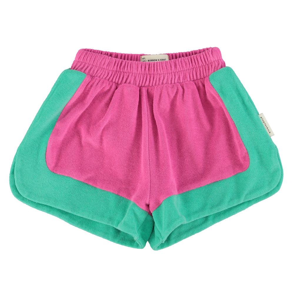 Short éponge Fuchsia et Vert
