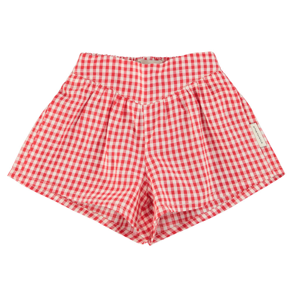 Short vichy Rouge et Écru