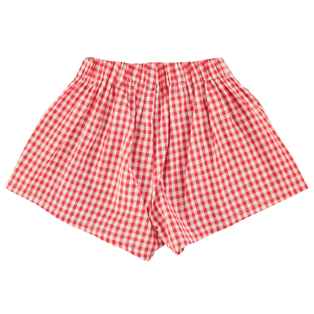 Short vichy Rouge et Écru