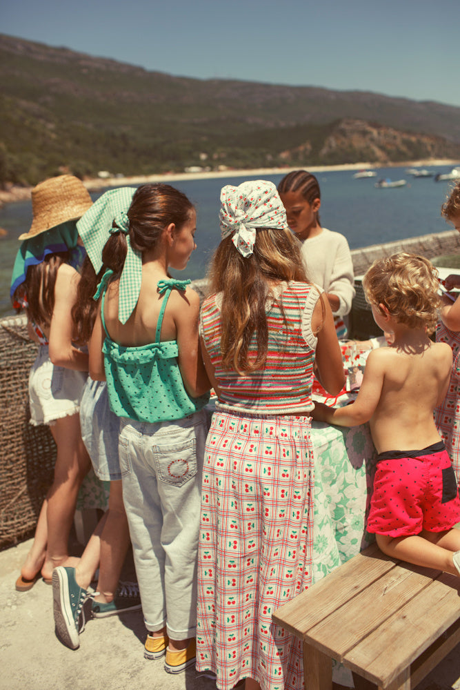 Short en jeans à Franges Bleu Clair Délavé