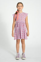 Short Dress Lilac with Cherries Allover