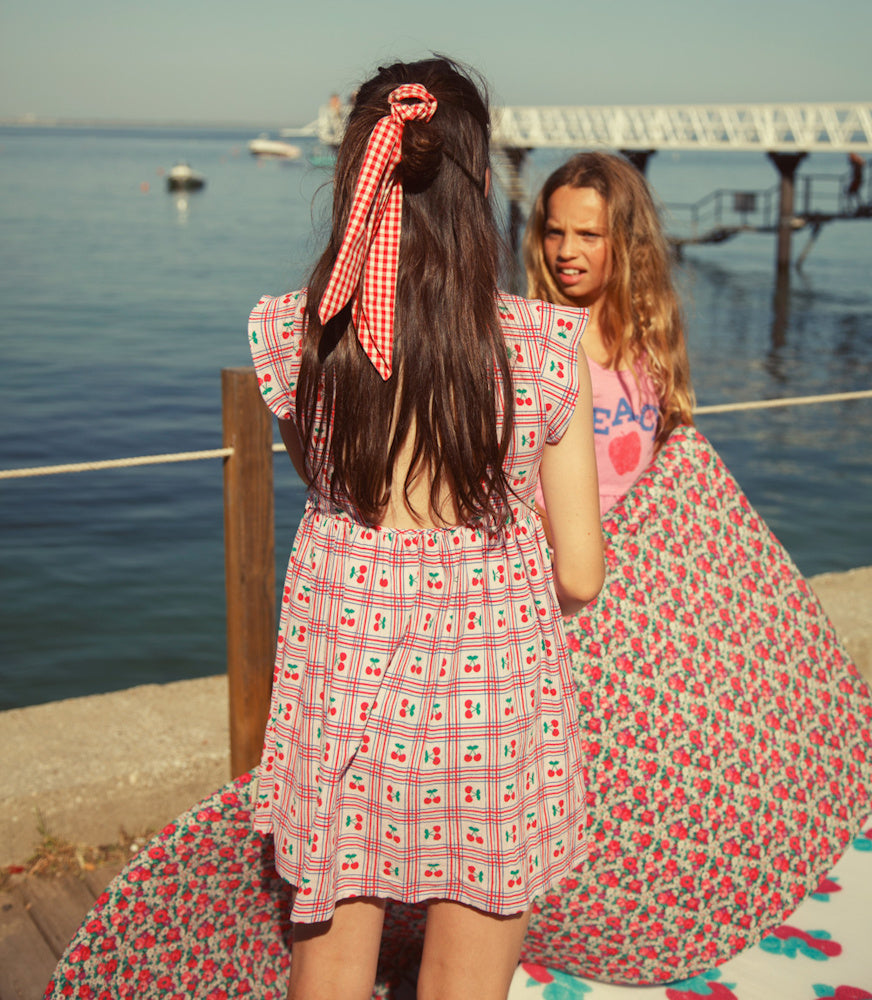 Robe Lilas à Motif Cerises