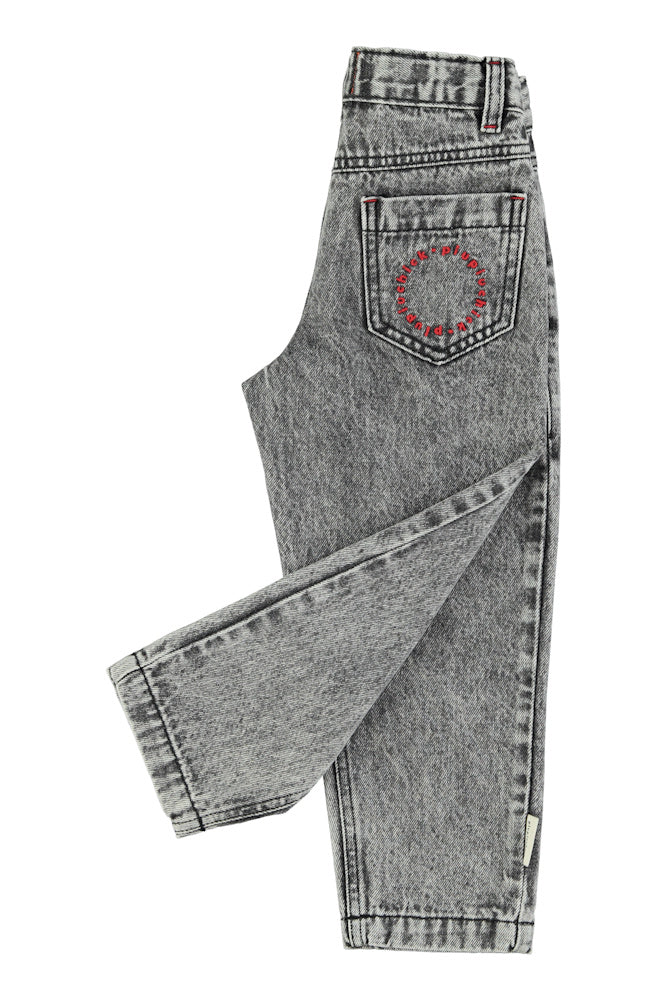 Jean Mom Fit Noir Délavé