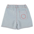 Short Garçon Écru à Rayures Indigo