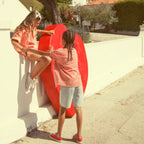 Short Garçon Écru à Rayures Indigo