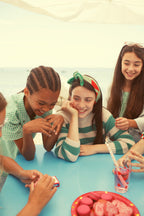 Pull Tricoté Écru à Rayures Vertes