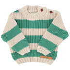 Baby Knitted Sweater Ecru & Green Stripes