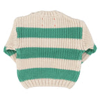 Baby Knitted Sweater Ecru & Green Stripes