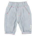 Pantalon Bébé Écru à Rayures Indigo