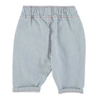 Pantalon Bébé Écru à Rayures Indigo