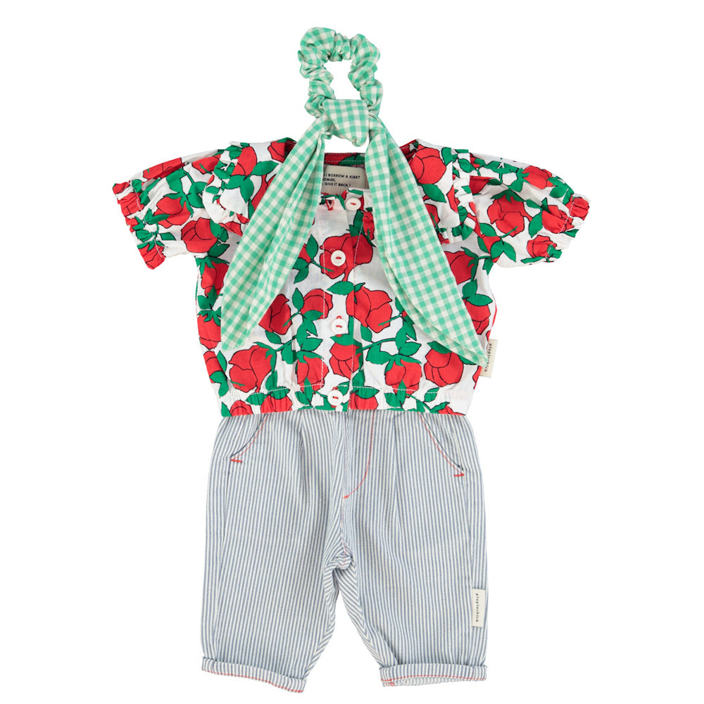 Pantalon Bébé Écru à Rayures Indigo