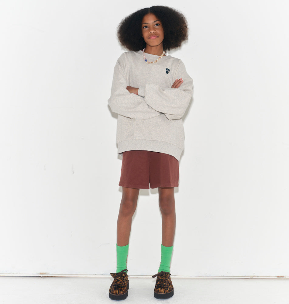 Ecru Melange Bubble Sweatshirt