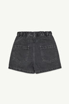 Washed Black Denim Shorts
