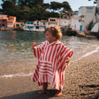 Poncho de bain éponge Suzon rayures strawberry