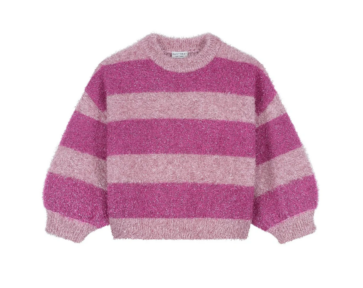 Pink Glitter Stripe Sweater