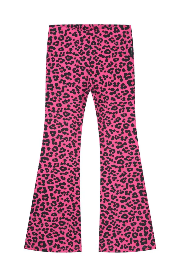 Leopard Dream Flared Pink Pants