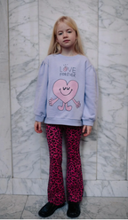 Leopard Dream Flared Pink Pants