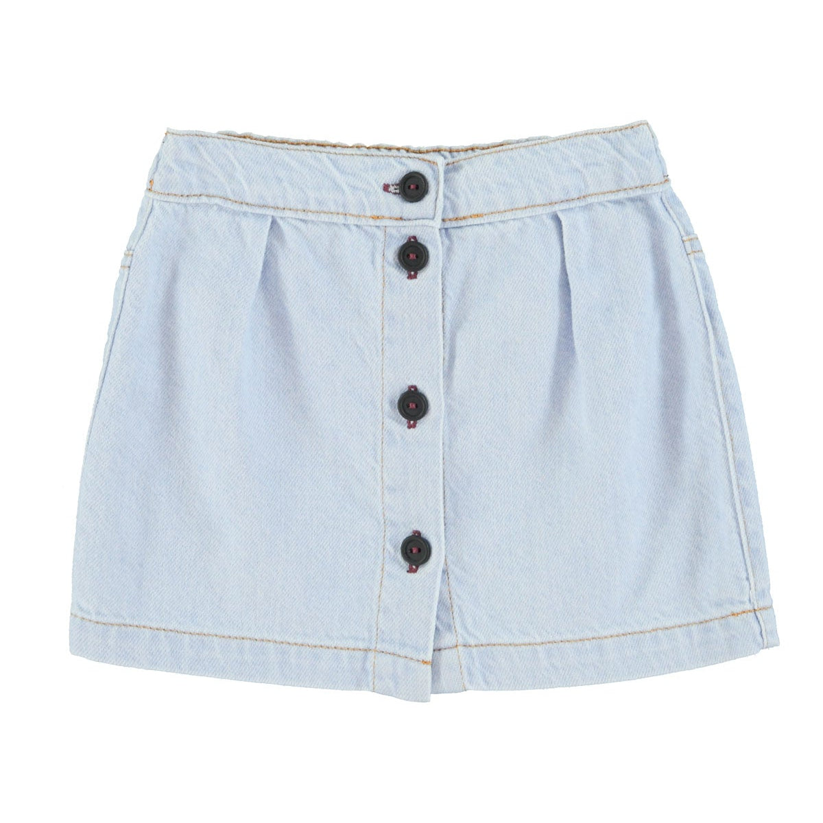 Light blue denim short skirt