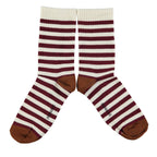 Bordeaux & Ecru Striped Socks – Piupiuchick