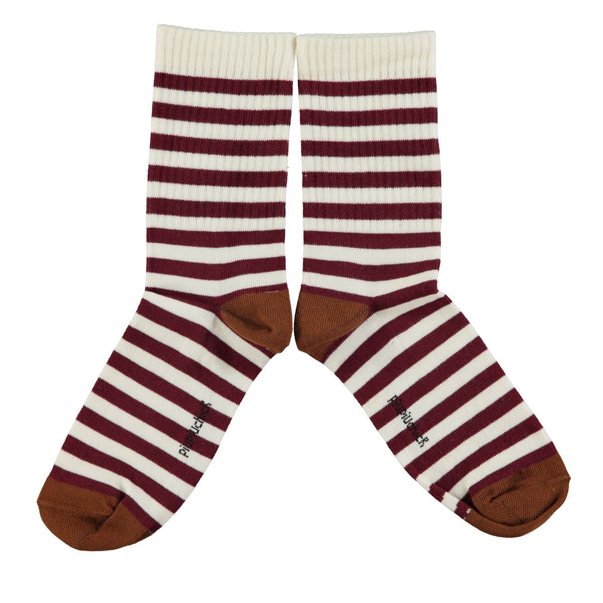 Bordeaux & Ecru Striped Socks – Piupiuchick