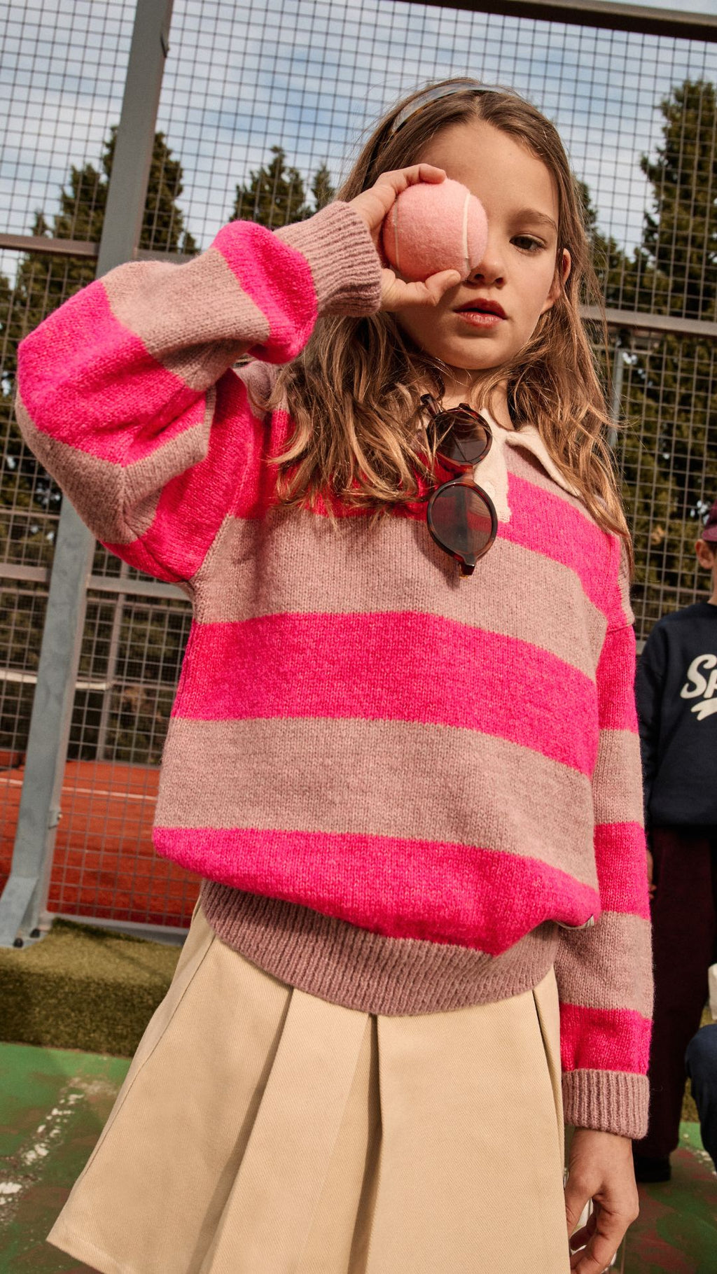 Pull Andrea Rose à Rayures Mipounet pour enfant – vue 2