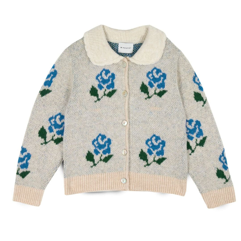 Gilet Rosalina Beige à Fleurs Mipounet pour enfant