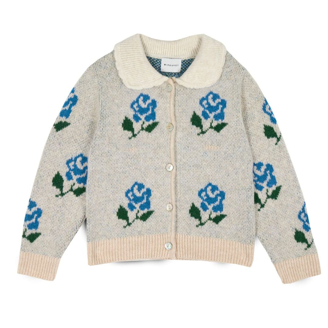 Gilet Rosalina Beige à Fleurs Mipounet pour enfant