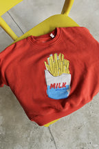Milk Before Fries Kids sweatshirt