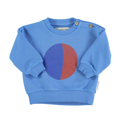 Sweat bleu imprimé cercles multicolores bébés Piupiuchick