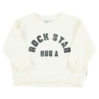 Sweat écru à imprimé "rock star"