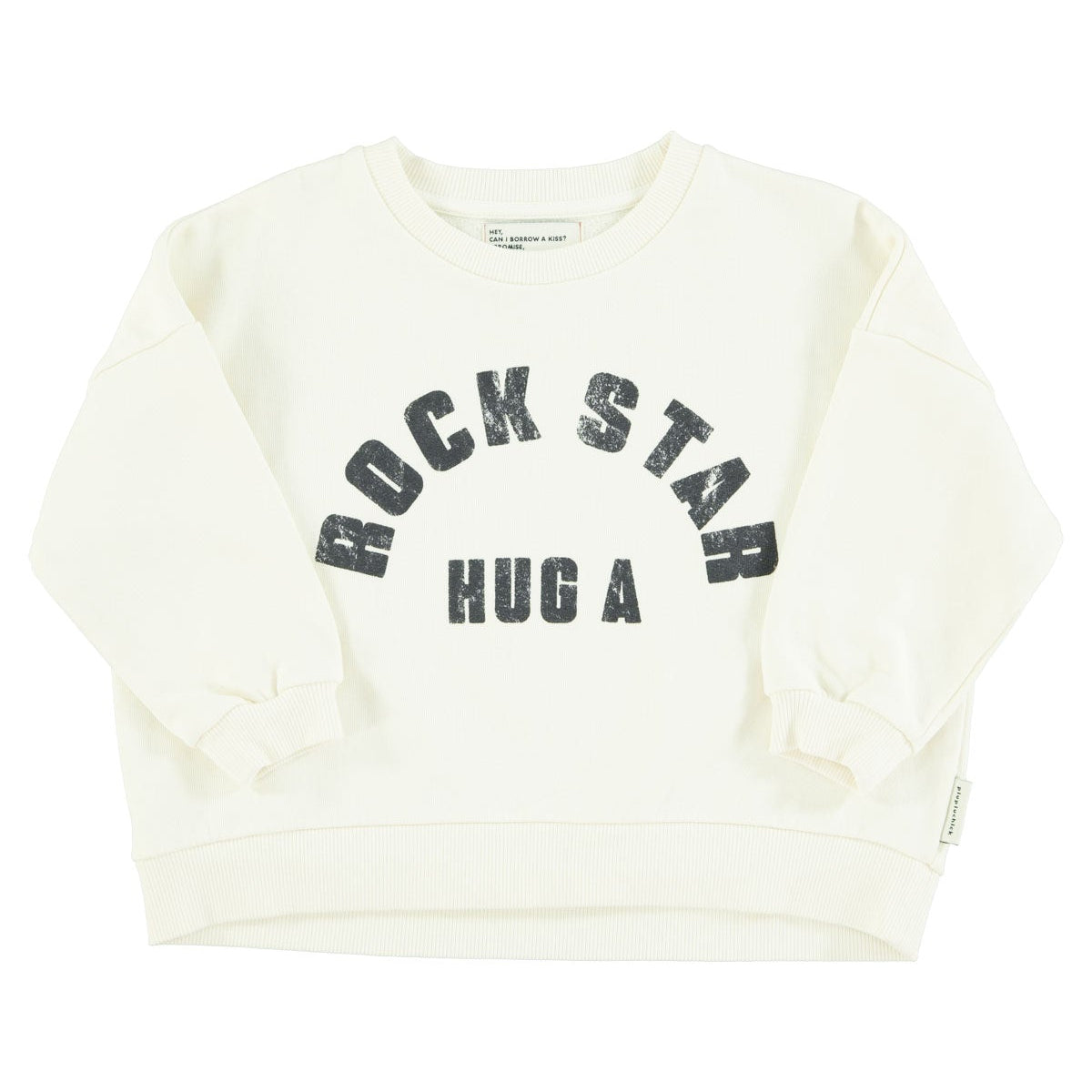 Ecru sweatshirt with "Rock Star" print