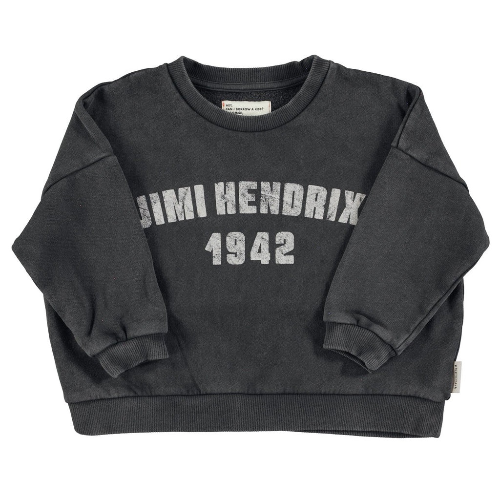 Black sweatshirt with "Jimi Hendrix" print