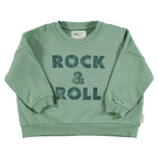 Sweat vert à imprimé "rock & roll"
