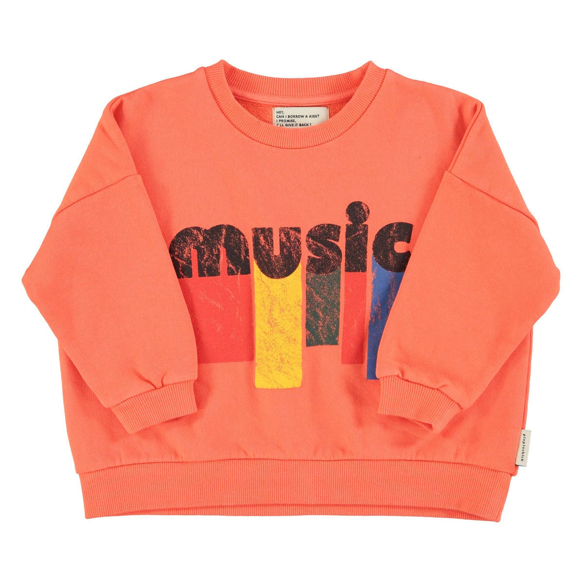 Orange print sweatshirt "Music