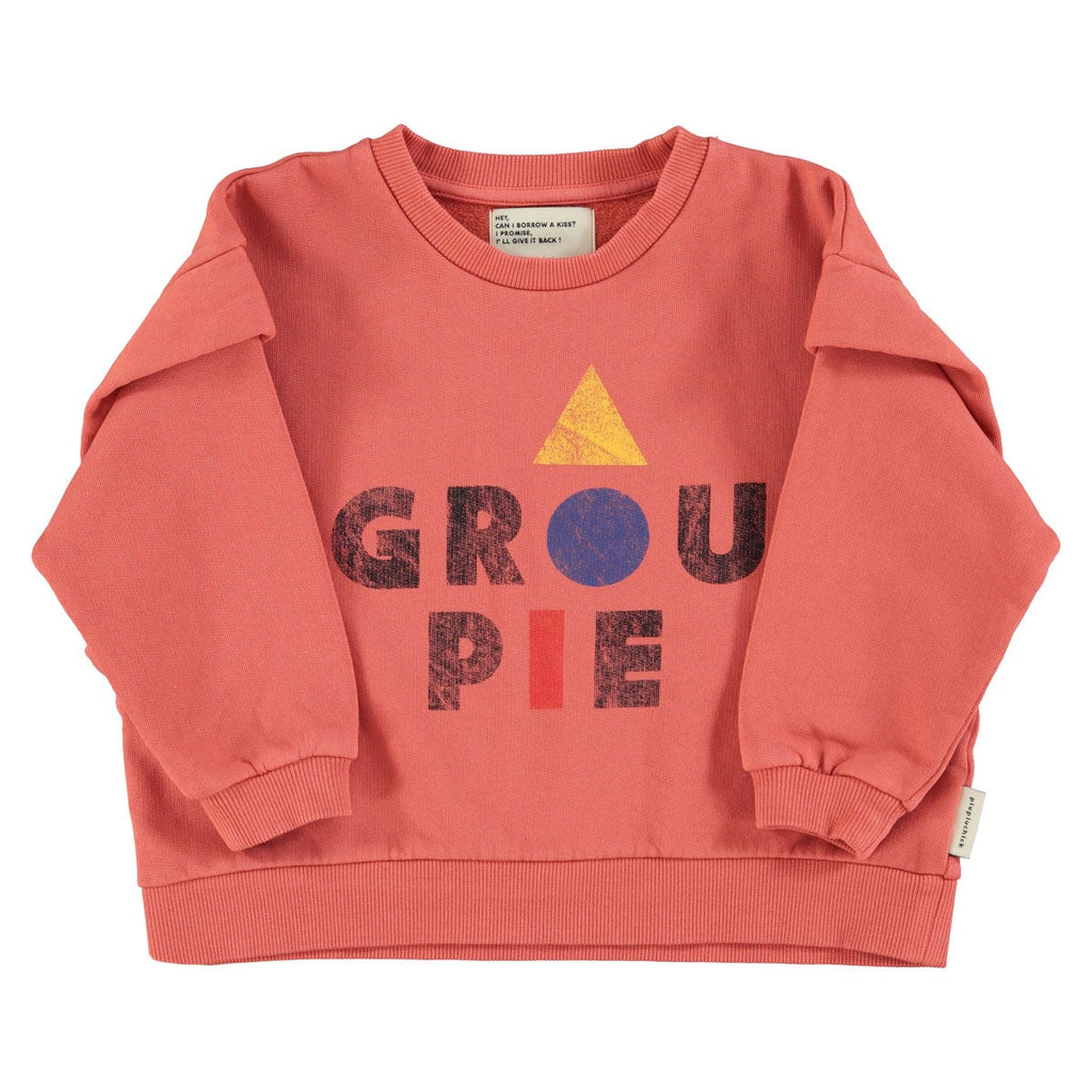 Sweat rose à imprimé "groupie"