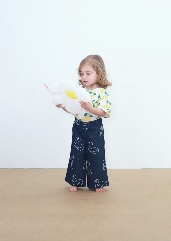 Knitted Baby T-shirt with Orange Print