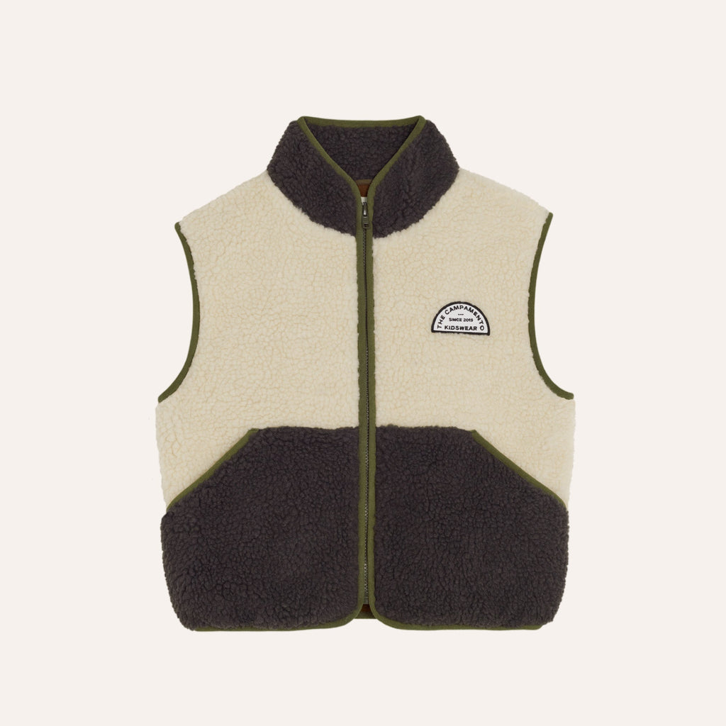 Gilet sans manches sherpa bicolore