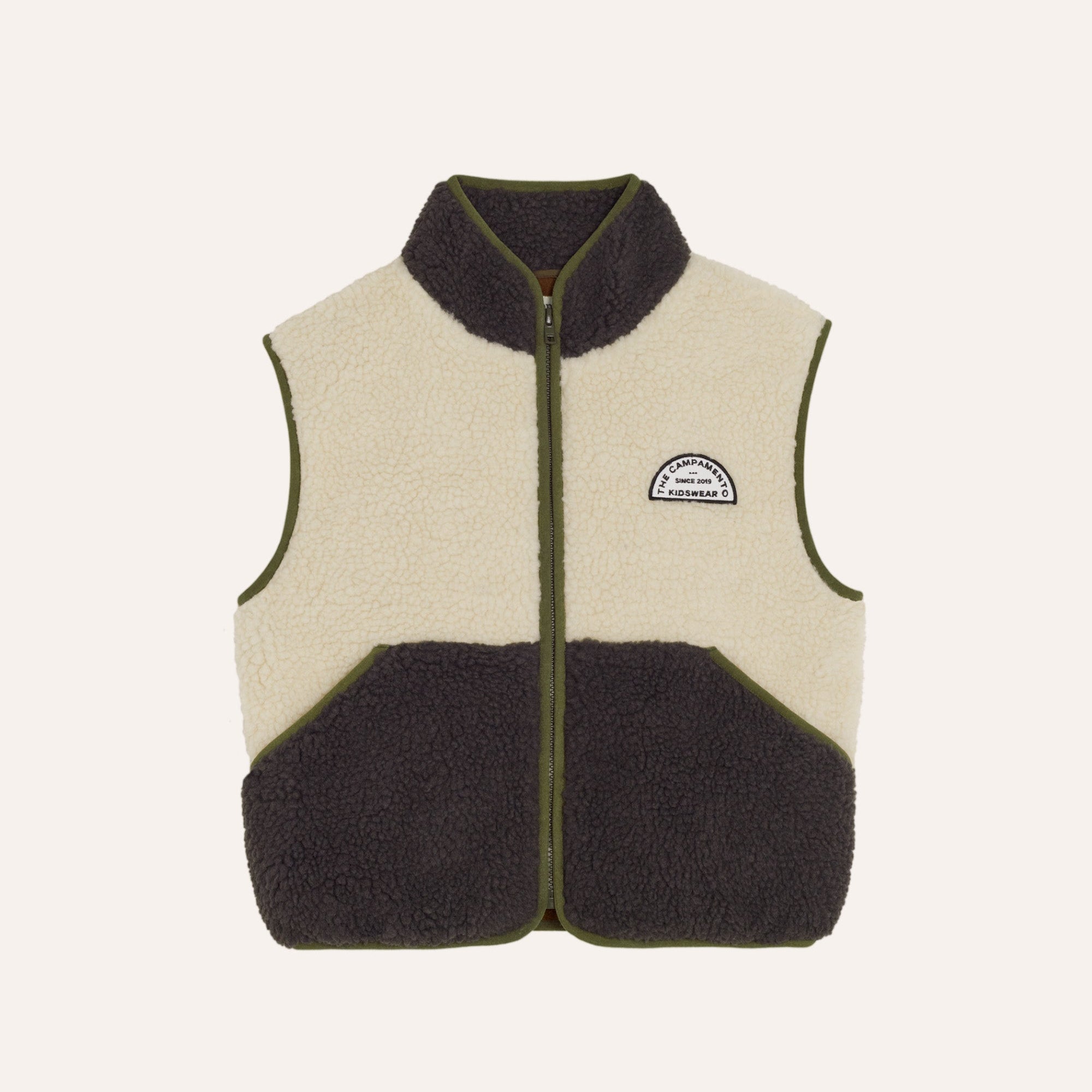 Gilet sans manches sherpa bicolore