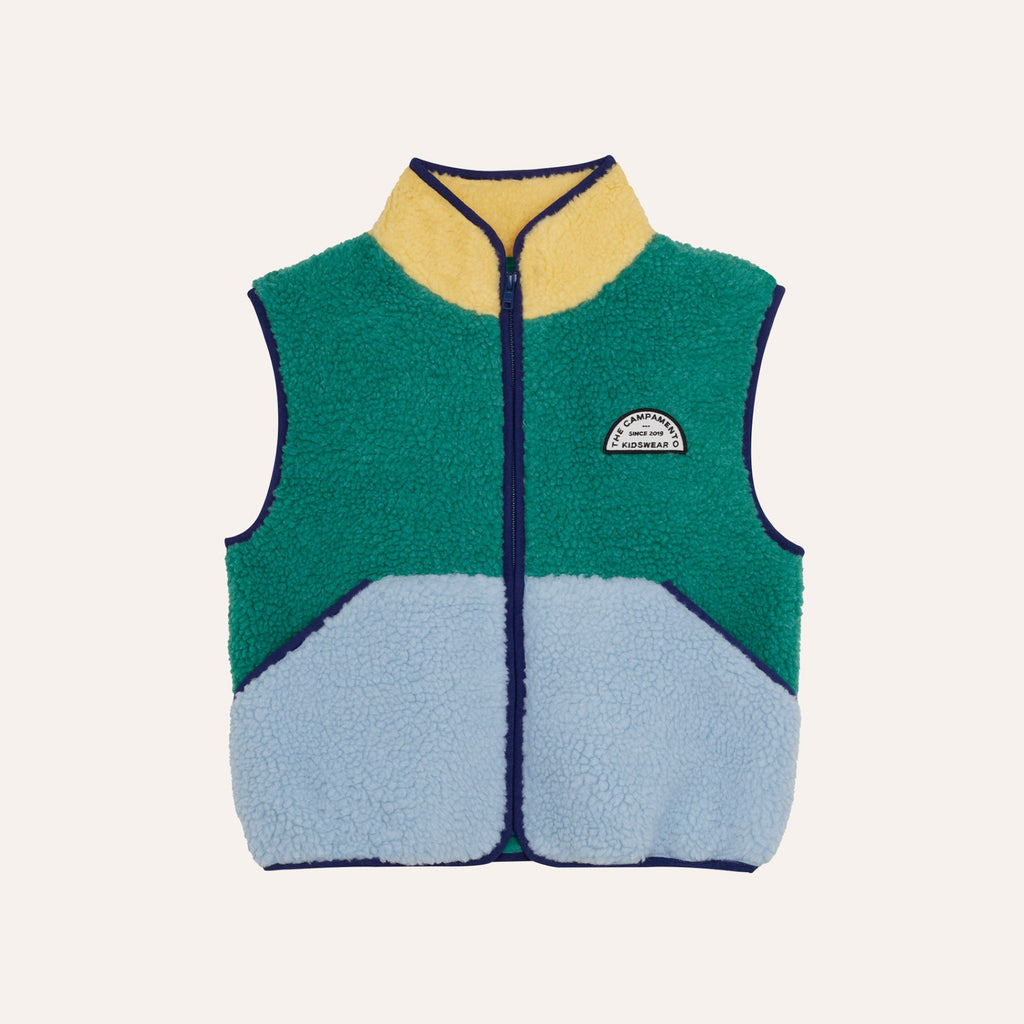 Gilet sans manches sherpa tricolore